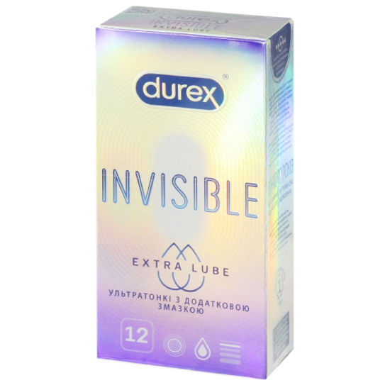 Презервативи латексні з силіконовою змазкою Durex Invisible XL (ультратонкі збільшеного розміру) №12